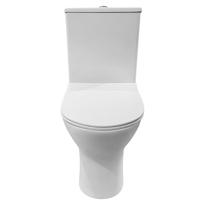 Pack de WC New 2010 (Con borde de descarga, Salida dual, Blanco) | BAUHAUS