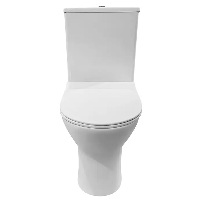 Pack de WC New 2010 - Con borde de descarga, Salida dual, Blanco - Elegante inodoro en blanco brillante. El diseño elegante se integra perfectamente en cualquier baño y crea un ambiente moderno.