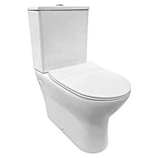 Pack de WC New 2010 (Con borde de descarga, Salida dual, Blanco)