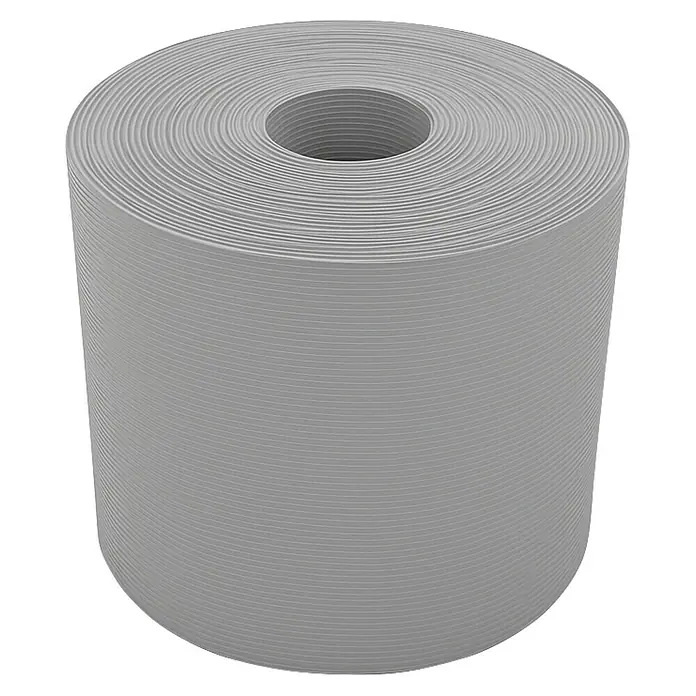 FA-Bausysteme Sichtschutzstreifen gerillt - 50 m x 19 cm, Grau - Nahaufnahme einer grauen, gerillten Rolle, ideal für verschiedene industrielle Anwendungen.