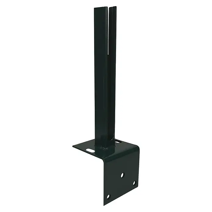 FA-Bausysteme Standfuß Winkel - Passend für: 40 x 60 mm Pfosten, Anthrazit - Dunkelgrüner Zaunpfostenfuß zum Aufschrauben. Der Zaunpfostenfuß ist robust und stabil für eine sichere Montage des Zauns.