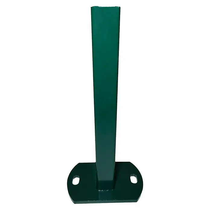 FA-Bausysteme Standfuß Schmal - Passend für: 40 x 60 mm Pfosten, Moosgrün - Dunkelgrüner Pfosten mit Fußplatte zur Befestigung, ideal für Zäune oder Geländer. Robuste Konstruktion für den Außenbereich.