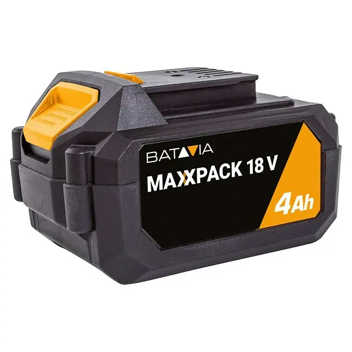 Batavia Maxxpack Akku - 18 V, 4 Ah, Li-Ionen - Batavia Maxxpack 18V 4Ah Akku für Werkzeuge, ideal für Heimwerker und Profis. Langlebige Energie für verschiedene Anwendungen.