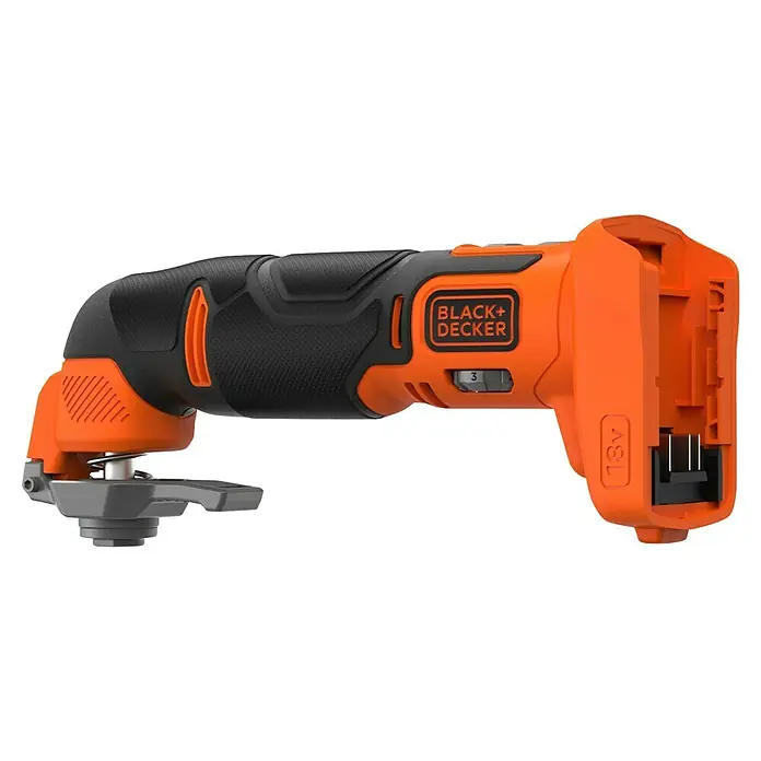 Black+Decker 18V PowerConnect Multiherramienta de batería BDCOS18N-XJ - 18 V, Sin batería - Imagen de una multiherramienta Black+Decker, perfecta para diversas tareas de bricolaje como proyectos de lijado, corte y raspado.