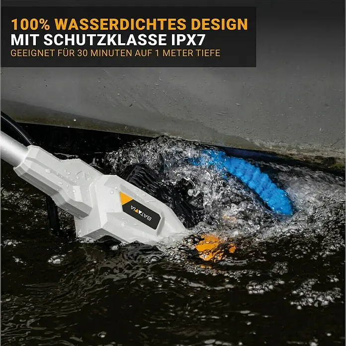 Batavia Maxxpack Akku-Reinigungsbürste Twin Brush V1 - 18 V, Ohne Akku - Wasserdichtes Design mit Schutzklasse IPX7, geeignet für 30 Minuten auf 1 Meter Tiefe.