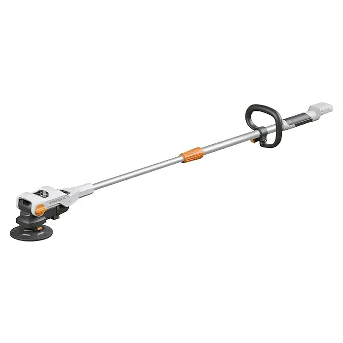 Batavia Maxxpack Akku-Reinigungsbürste Twin Brush Compact - 18 V, Ohne Akku - Abbildung eines Twinkhouse-Rasentrimmers. Dieser Akku-Rasentrimmer ist ideal für die Gartenarbeit und bietet Flexibilität beim Trimmen von Rasenflächen.