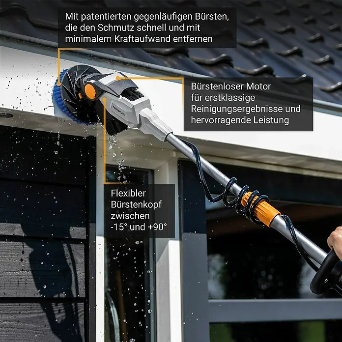 Batavia Maxxpack Akku-Reinigungsbürste Twin Brush V2 - 18 V, Ohne Akku - Der Twinbrush Reiniger mit gegenläufigen Bürsten und flexiblem Bürstenkopf für erstklassige Reinigungsergebnisse.