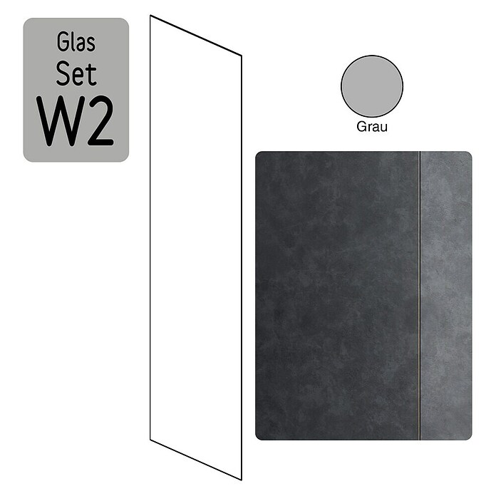 Camargue Meran Mix & Match Duschwand W2 (B x H: 97 x 200 cm, Beschichtet, Grau) | BAUHAUS