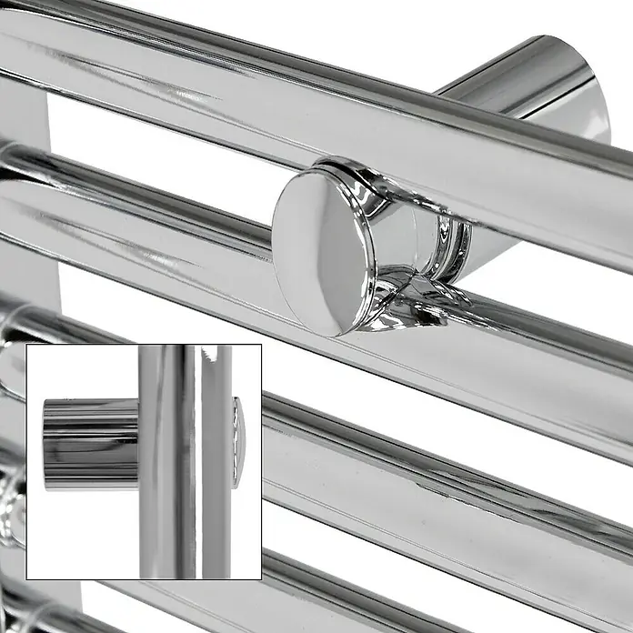 LuxeBath Elektro-Badheizkörper Handtuchwärmer Elektrisch Seitenanschluss mit Heizstab 1200W gerade - B x H: 40 x 120 cm