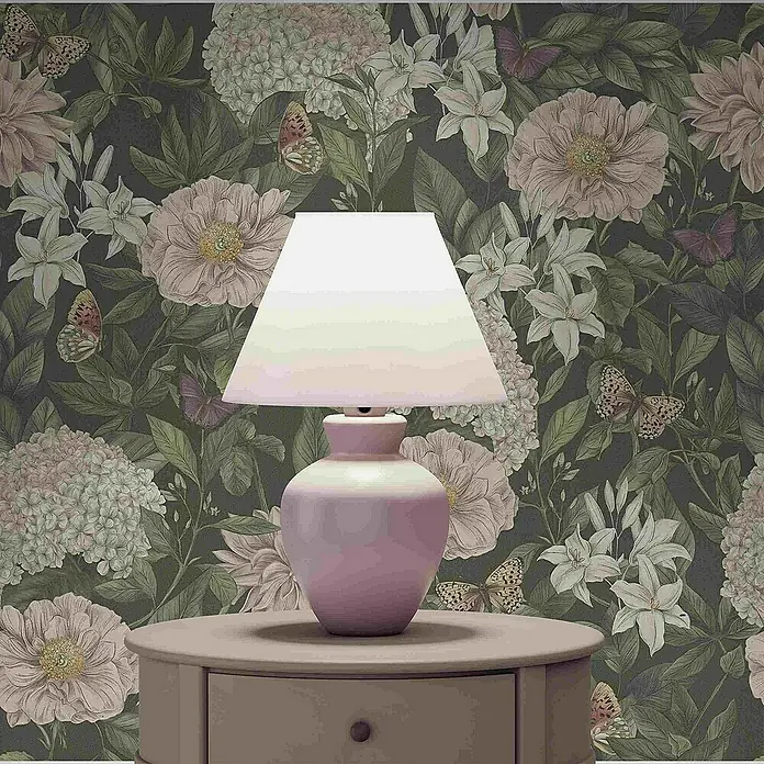 Tadessi Vliestapete M1-No.4495 - Schwarz, Floral, 10,05 x 0,53 m