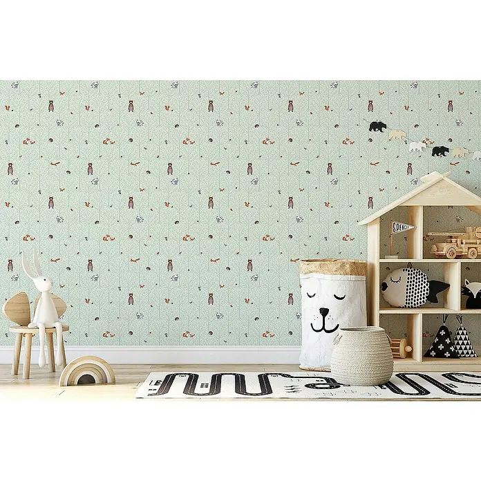 Tadessi Vliestapete M1-No.725 - Grün, Floral, 10,05 x 0,53 m