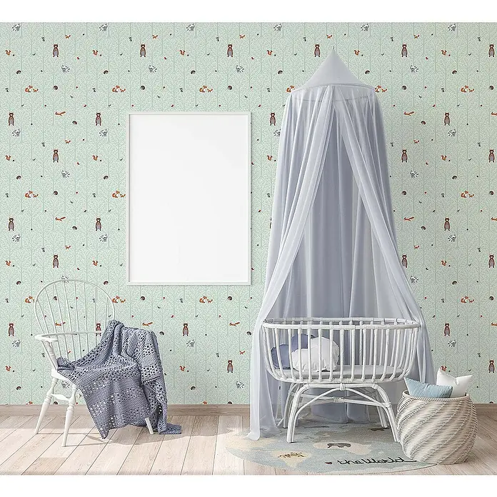 Tadessi Vliestapete M1-No.725 - Grün, Floral, 10,05 x 0,53 m