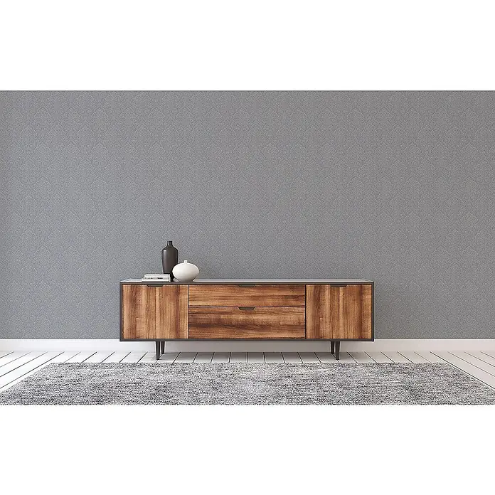 Tadessi Vliestapete M1-No.2305 - Grau, Ornament, 10,05 x 0,53 m