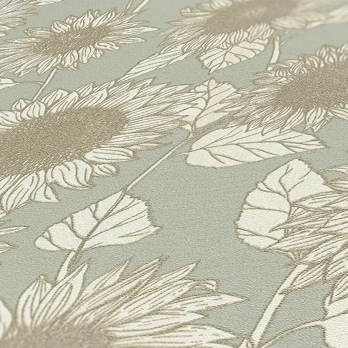 Tadessi Vliestapete M1-No.1648 - Grau, Floral, 10,05 x 0,53 m