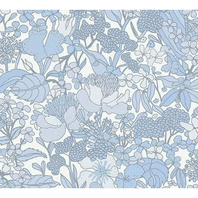 Tadessi Vliestapete M1-No.1457 - Grau, Floral, 10,05 x 0,53 m