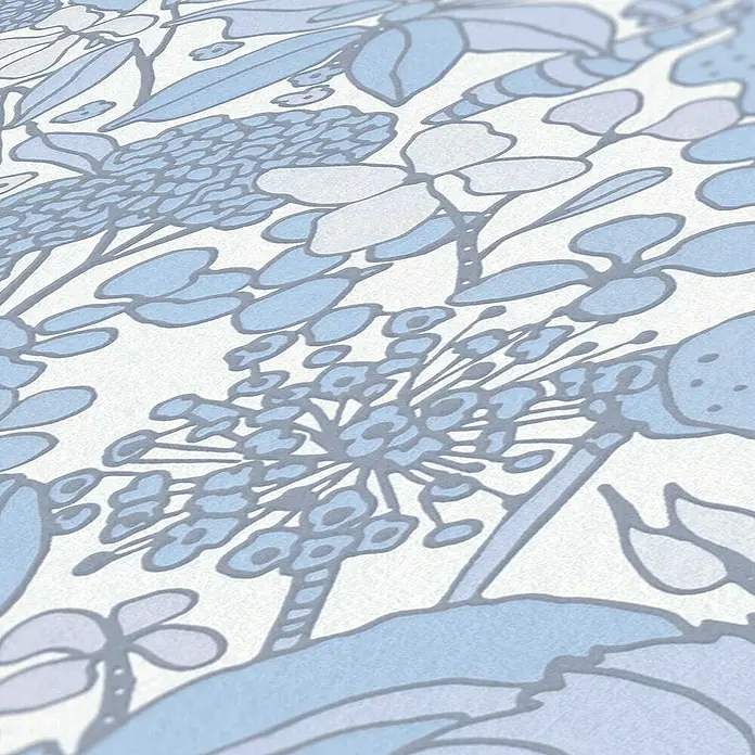 Tadessi Vliestapete M1-No.1457 - Grau, Floral, 10,05 x 0,53 m