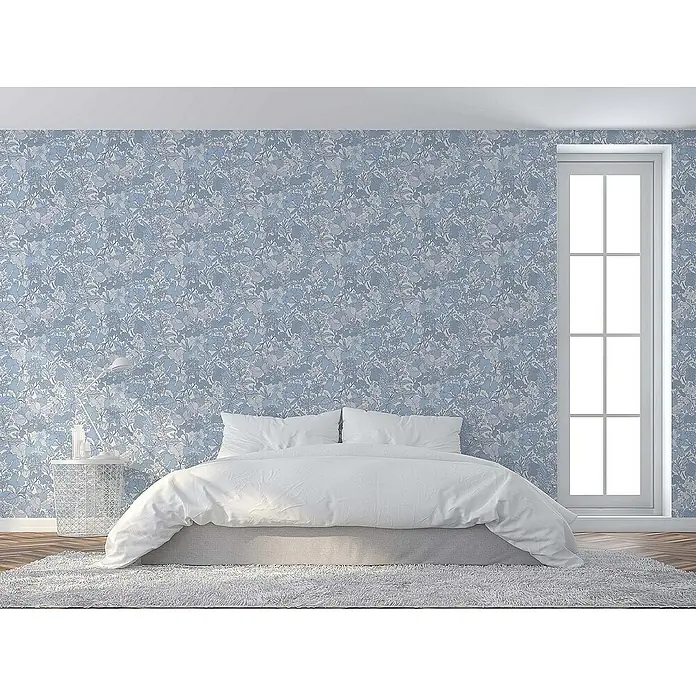 Tadessi Vliestapete M1-No.1457 - Grau, Floral, 10,05 x 0,53 m