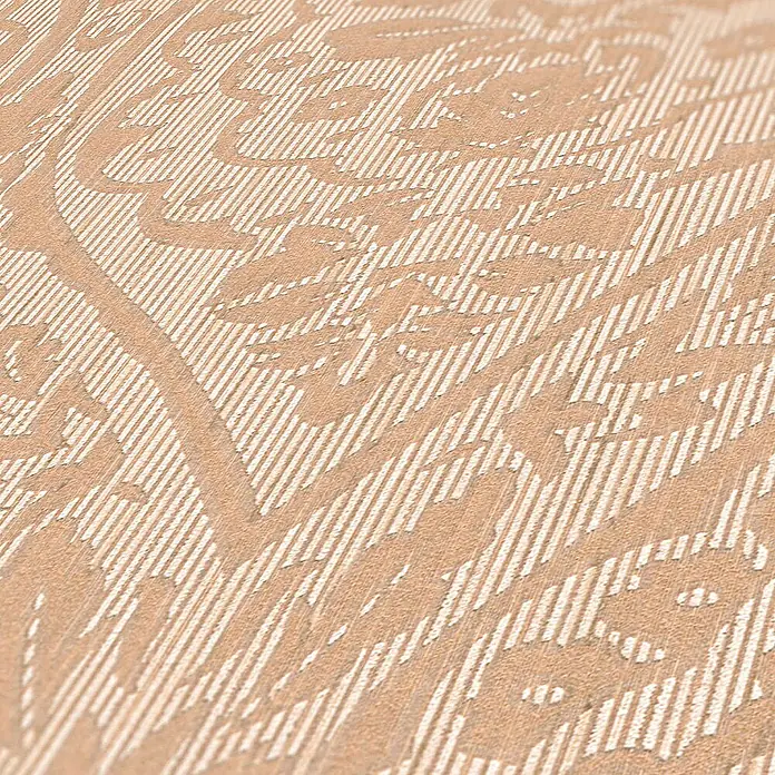 Tadessi Vliestapete M1-No.3851 - Beige, Streifen, 10,05 x 0,53 m - Beige strukturierte Oberfläche mit einem aufwendigen Prägemuster.