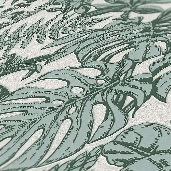 Tadessi Vliestapete M1-No.460 - Weiß, Floral, 10,05 x 0,53 m