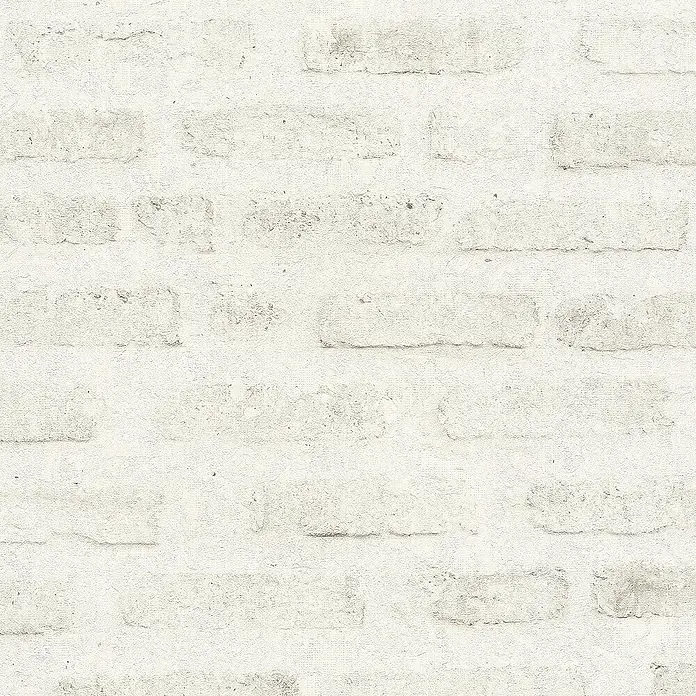 Tadessi Vliestapete M1-No.418 - Grau, Steinoptik, 10,05 x 0,53 m - Weiße, strukturierte Ziegelsteinwand-Musterung mit rauen, leicht unregelmäßigen Ziegeln.