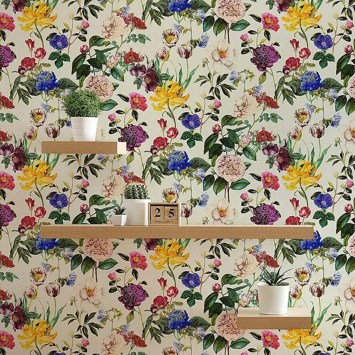 Tadessi Vliestapete M1-No.346 - Mehrfarbig, Floral, 10,05 x 0,53 m
