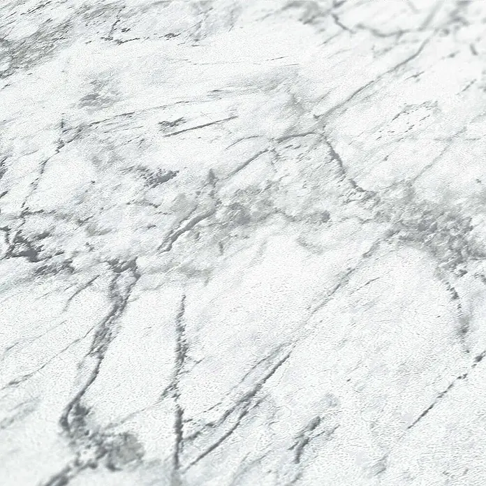 Tadessi Vliestapete M1-No.165 - Grau, Steinoptik, 10,05 x 0,53 m - Weiße Marmorstruktur mit feinen grauen Adern und einer dezent texturierten Oberfläche.