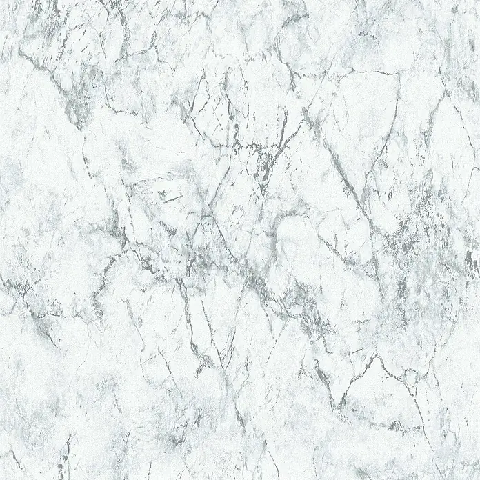 Tadessi Vliestapete M1-No.165 - Grau, Steinoptik, 10,05 x 0,53 m - Weiße Marmorstruktur mit grauen Adern.