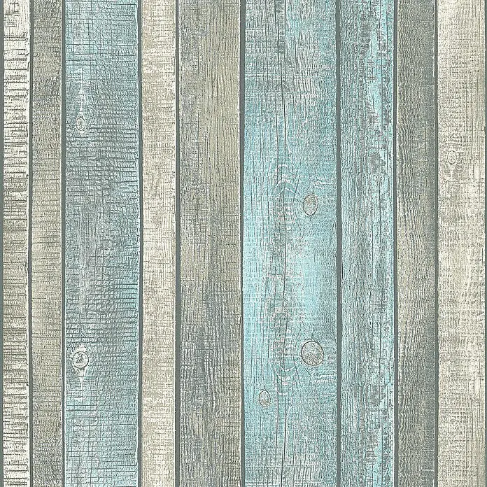 Tadessi Vliestapete M1-No.56 - Grau, Holzoptik, 10,05 x 0,53 m - Verwittertes Holzplankenmuster in wechselnden Blau- und Grautönen.