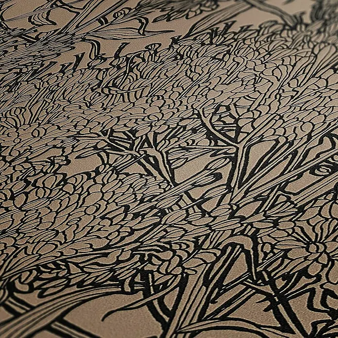 Tadessi Vliestapete M1-No.2818 - Grau, Floral, 10,05 x 0,53 m