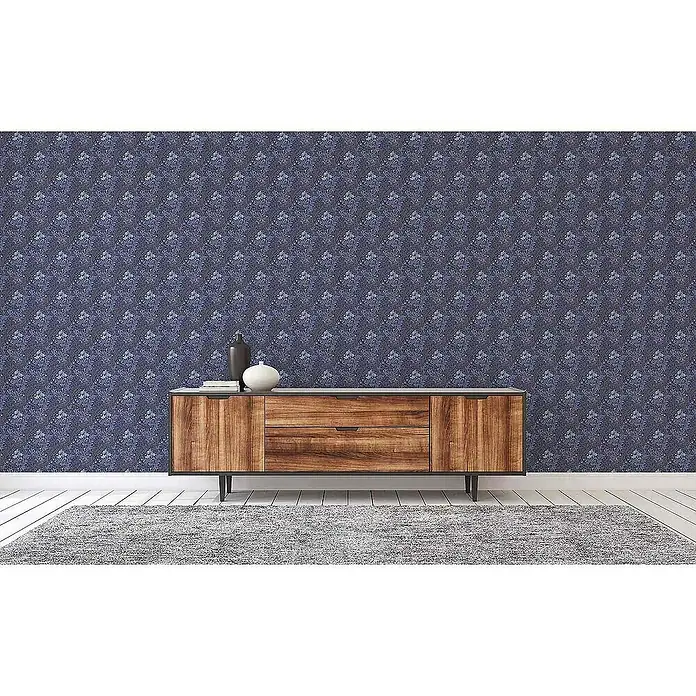 Tadessi Vliestapete M1-No.4132 - Grau, Floral, 10,05 x 0,53 m