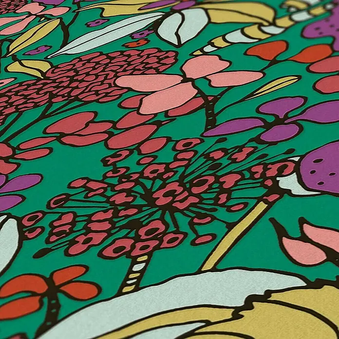 Tadessi Vliestapete M1-No.1454 - Mehrfarbig, Floral, 10,05 x 0,53 m