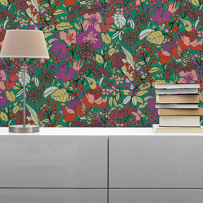 Tadessi Vliestapete M1-No.1454 - Mehrfarbig, Floral, 10,05 x 0,53 m