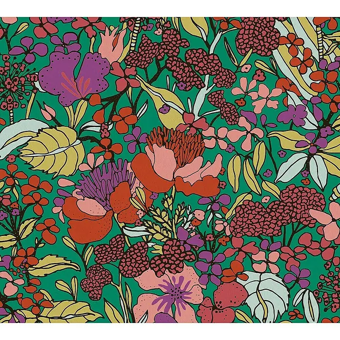 Tadessi Vliestapete M1-No.1454 - Mehrfarbig, Floral, 10,05 x 0,53 m