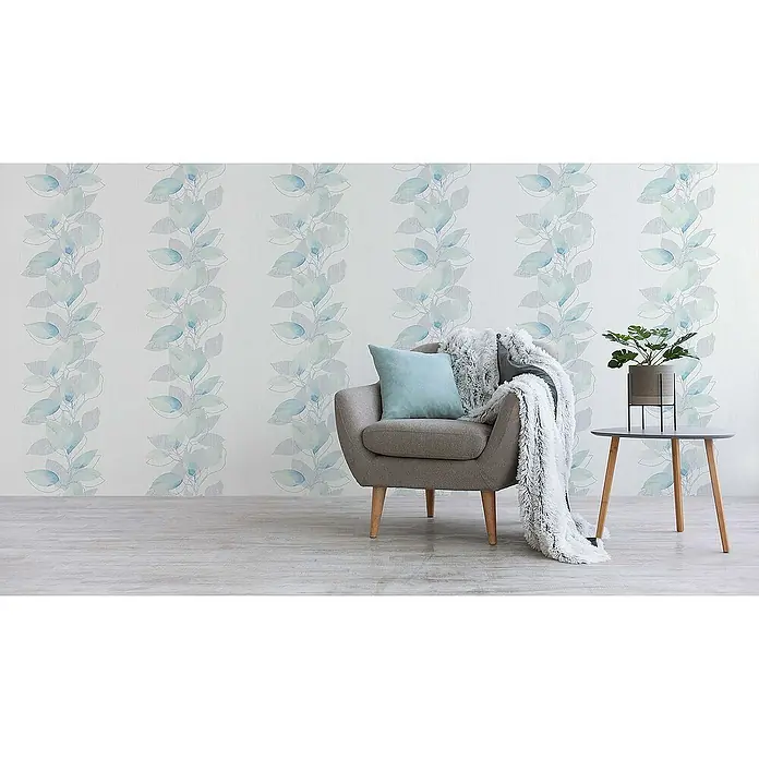 Tadessi Vliestapete M1-No.571 - Blau, Floral, 10,05 x 0,53 m
