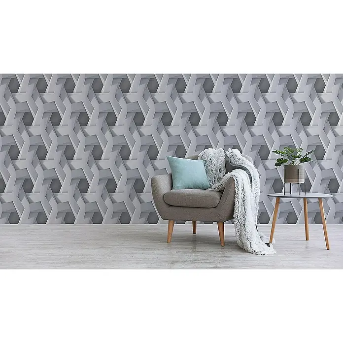 Tadessi Vliestapete M1-No.3559 - Grau, 3D-Optik, 10,05 x 0,53 m