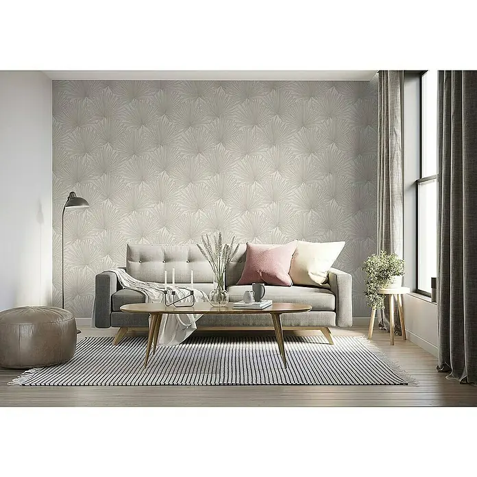 Tadessi Vliestapete M1-No.4236 - Grau, Floral, 10,05 x 0,53 m