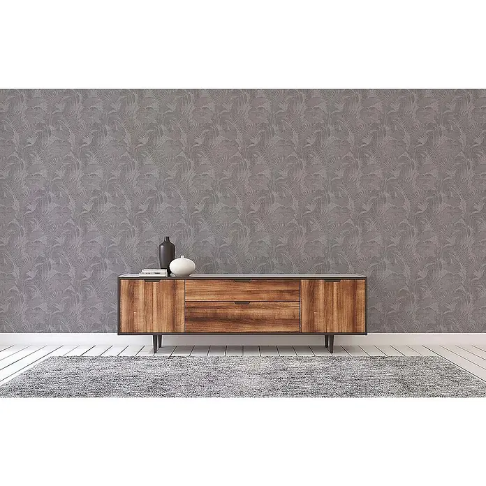 Tadessi Vliestapete M1-No.1660 - Grau, Floral, 10,05 x 0,53 m