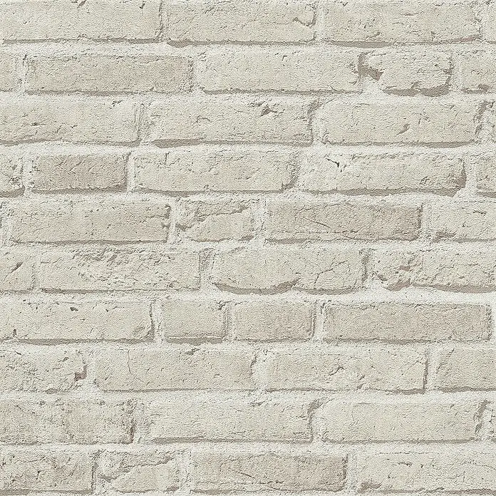 Tadessi Vliestapete M1-No.109 - Grau, Steinoptik, 10,05 x 0,53 m - Helles Beige und Cremeweiß verwittertes Ziegelwandmuster.