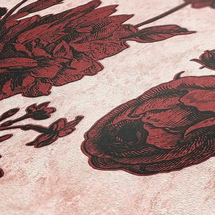 Tadessi Vliestapete M1-No.1841 - Rosa, Floral, 10,05 x 0,53 m