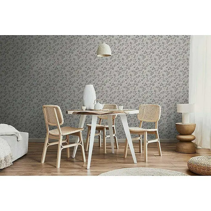 Tadessi Vliestapete M1-No.4160 - Grau, Floral, 10,05 x 0,53 m