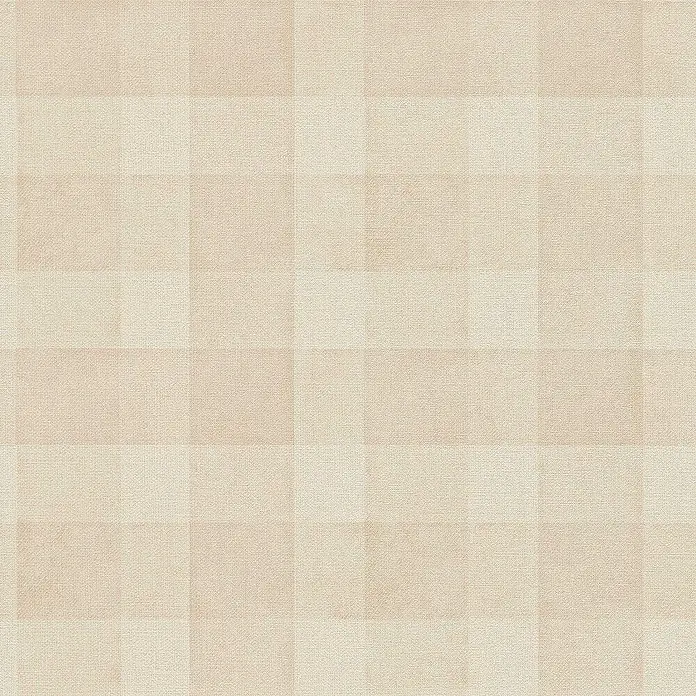 Tadessi Vliestapete M1-No.3531 - Beige, Streifen, 10,05 x 0,53 m - Beigefarbene karierte Tapete mit feiner Stoffstruktur für die Raumgestaltung.