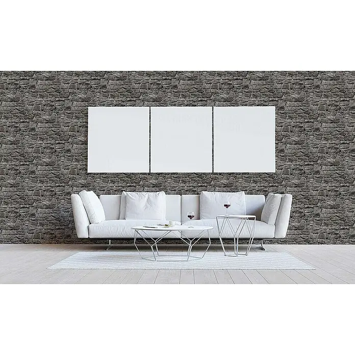 Tadessi Vliestapete M1-No.187 - Schwarz, Steinoptik, 10,05 x 0,53 m