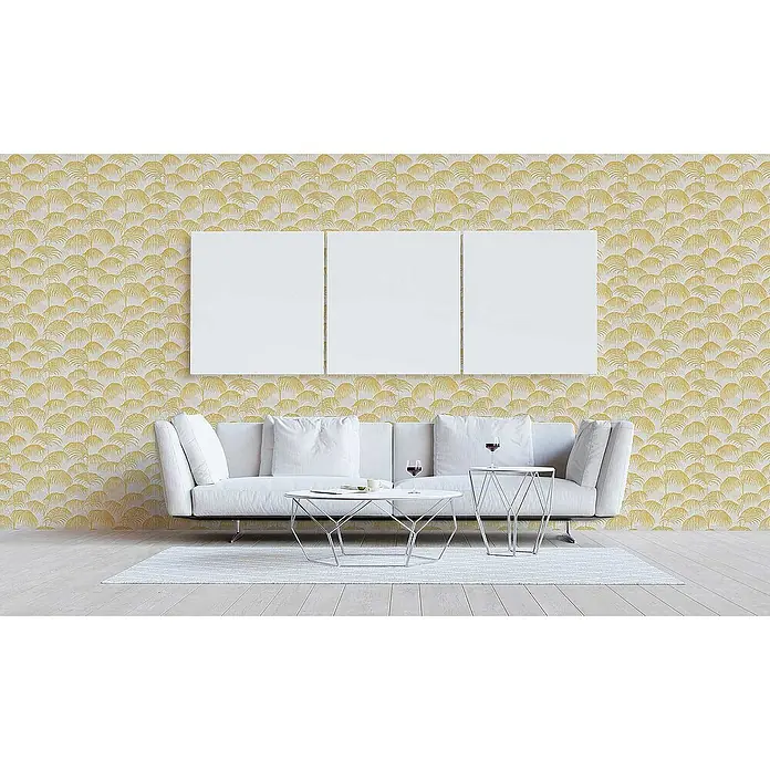 Tadessi Vliestapete M1-No.3871 - Gelb, Floral, 10,05 x 0,53 m
