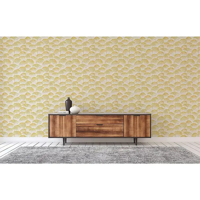Tadessi Vliestapete M1-No.3871 - Gelb, Floral, 10,05 x 0,53 m