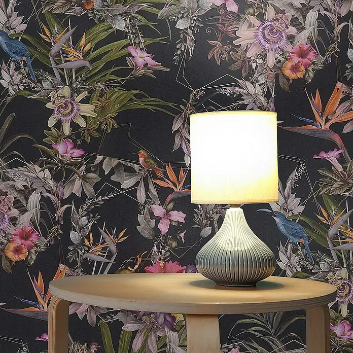 Tadessi Vliestapete M1-No.787 - Schwarz, Floral, 10,05 x 0,53 m