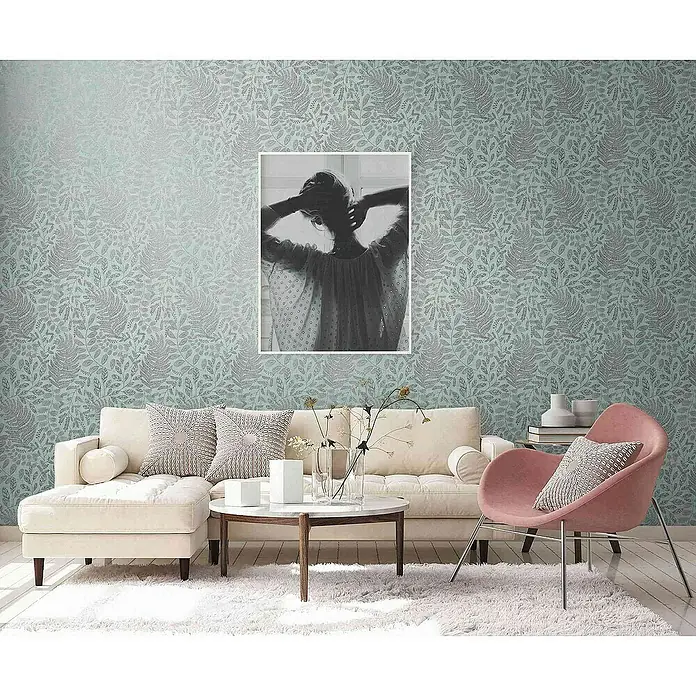 Tadessi Vliestapete M1-No.4063 - Blau, Floral, 10,05 x 0,53 m