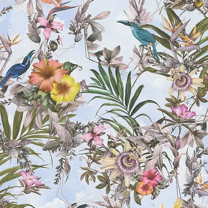 Tadessi Vliestapete M1-No.790 - Weiß, Floral, 10,05 x 0,53 m