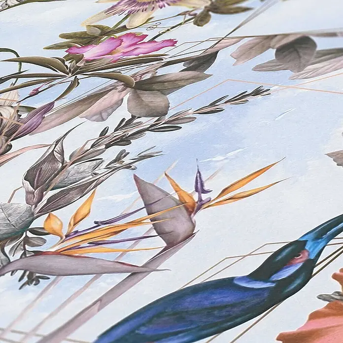 Tadessi Vliestapete M1-No.790 - Weiß, Floral, 10,05 x 0,53 m