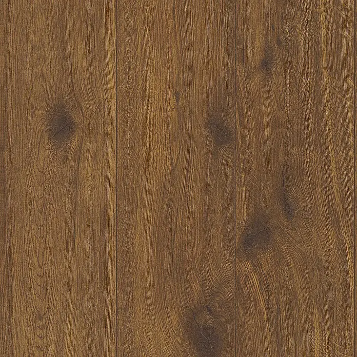 Tadessi Vliestapete M1-No.23 - Beige, Holzoptik, 10,05 x 0,53 m - Dunkelbrauner Laminatboden mit natürlicher Holzmaserung und sichtbaren Ästen.