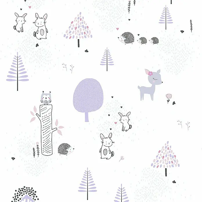 Tadessi Vliestapete M1-No.722 - Weiß, Tieroptik, 10,05 x 0,53 m
